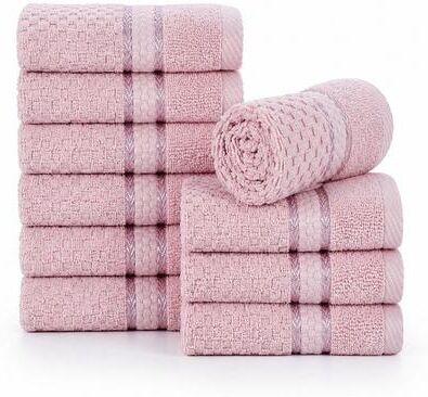 Ample Decor Light Weight Popcorn Textured Cotton Washcloths 12 x 12 inch - 10 Pcs