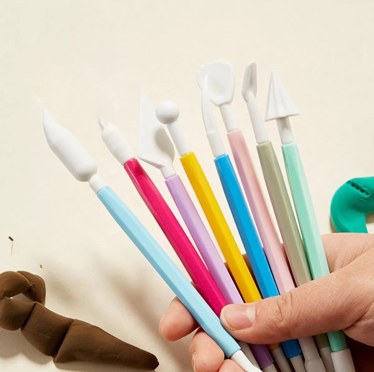 INF 8-Farben Fondant Modellierstift Set - Zuckerblumen & Tonmodellierwerkzeuge