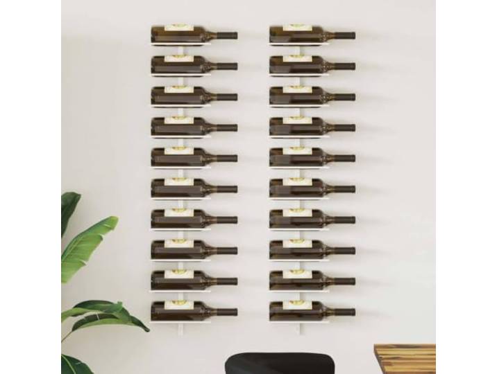 LPERTGFHU Weinregale - 2 STK. Wand-Flaschenhalter aus Metall für 10 Weine Platzsparend, Modernes Design, Einfache Wandmontage