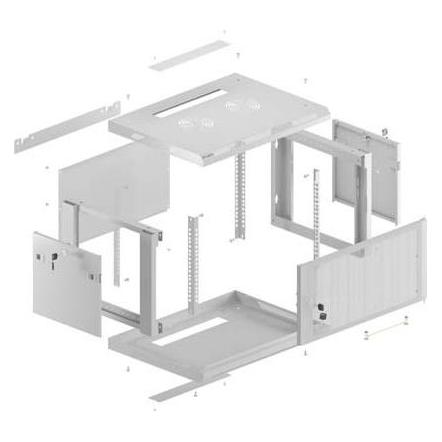 Lanberg HÄNGEREGAL EINBAUSCHRANK 19 6HE 600X600 GRAU PERFORIERTE TÜR (FLACHPACK) (6 HE, 19 Zoll Rack) (WF01-6606-23S)