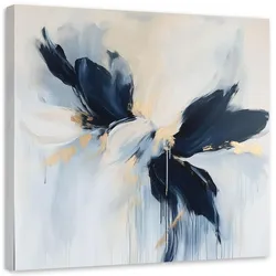 LEINWANDBILD Moderne Abstraktion Blau Gold 40x40cm