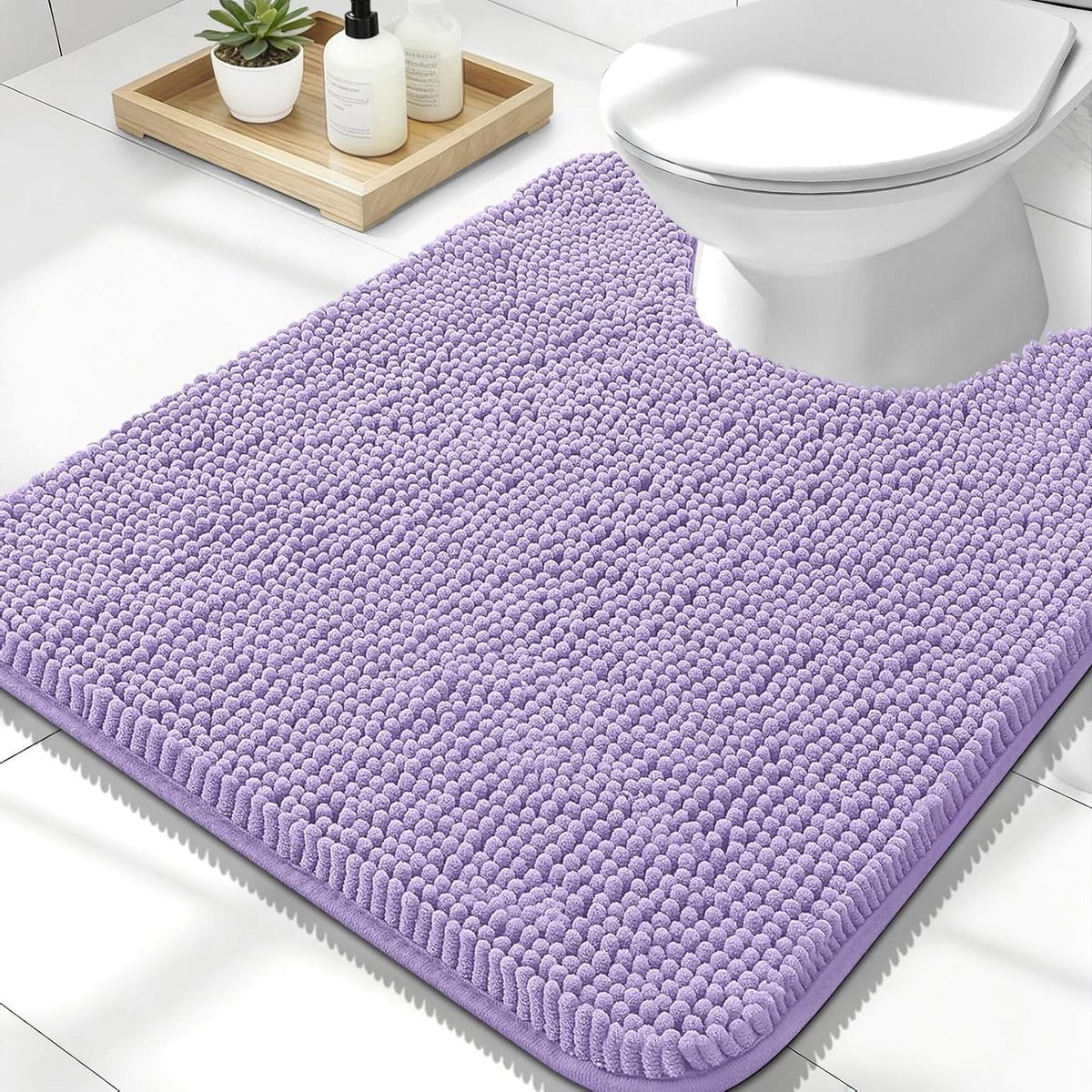 Extra zacht absorberend U-vorm badmat voor de badkamer - Lavendel - 51 x 61 cm