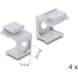 DELOCK Keystone Abdeckung mit Durchführ. 7mm Hex 4 Stk weiß