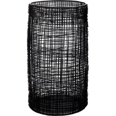 Windlicht CASABLANCA BY GILDE "Windlicht Welding", schwarz, B:16cm H:31cm T:16cm Ø:16cm, Metall, Kerzenhalter, Windlicht, mit Glaseinsatz