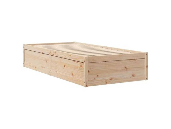 KTHLBRH Bett 75 x 190 cm aus massivem Kiefernholz Lattenrost inklusive, stabiles Gestell, modernes Design, Matratze nicht im Lieferumfang enthalten
