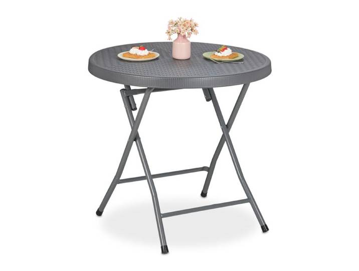 Relaxdays Klappbarer Gartentisch in Rattanoptik