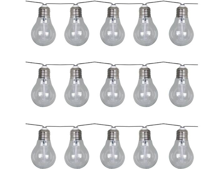 LUXFORM Lichterkette Solar-Lichterkette Corfu Partybeleuchtung - 15xLED , transparent (transparant), Gesamtlänge 3,8m, Lichterketten, Aus Glas gefertigt, Lichterkette