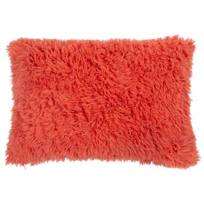 Dekokissen ZOEPPRITZ1828 "Reborn", orange (coral, felloptik), B:60cm L:40cm, Polyester, Dekokissen_Sitzkissen_Kissenhüllen, weiche Kunstfell Kissenhülle