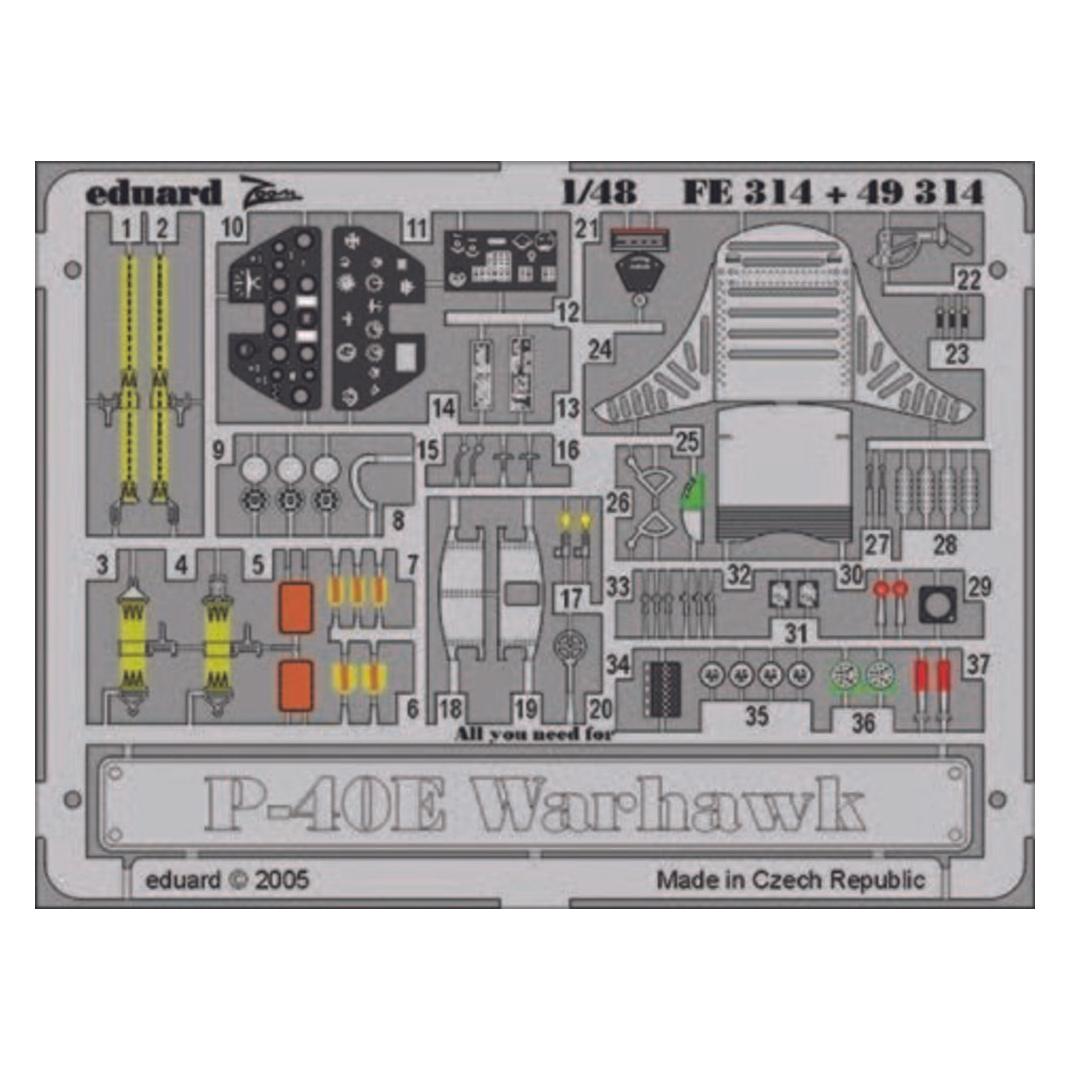Eduard P-40E Warhawk für Hasegawa Bausatz (49314)