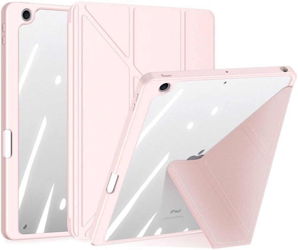 iPad 10.2" (2021 / 2020 / 2019) V-Fold Cover - DUX DUCIS MAGI Series - Gennemsigtig / Lyserød