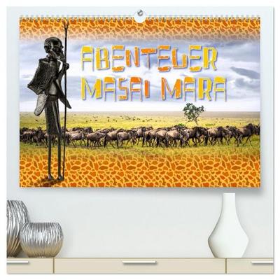 Abenteuer Masai Mara (hochwertiger Premium Wandkalender 2026 DIN A2 quer), Kunstdruck in Hochglanz