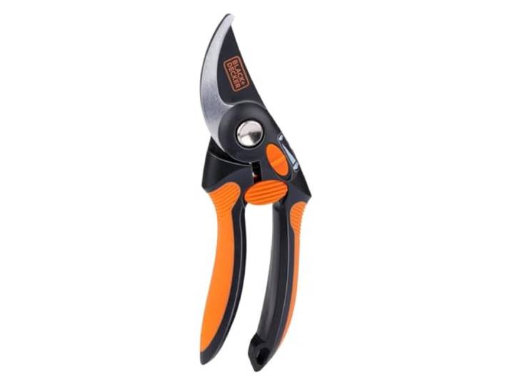 BLACK+DECKER Secateur de Jardin - Taille Haie Lames en Acier de Haute Qualité - Coupe Branche Poignée Ergonomique - Secateur Capacité de Coup de 13 MM – Noir/Orange