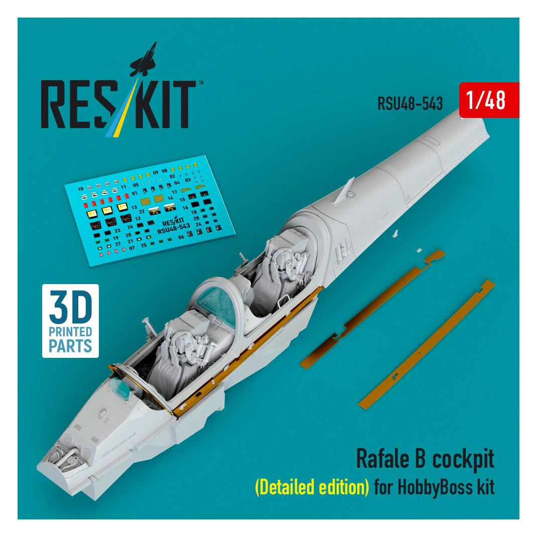 ResKit Rafale B cockpit (Detailed edition) for HobbyBoss kit (3D Printed) (RSU48-0543)