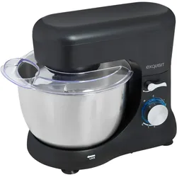 Exquisit KM 3101 sw Küchenmaschine, Edelstahl, Küchenmaschine, Schwarz, Silber