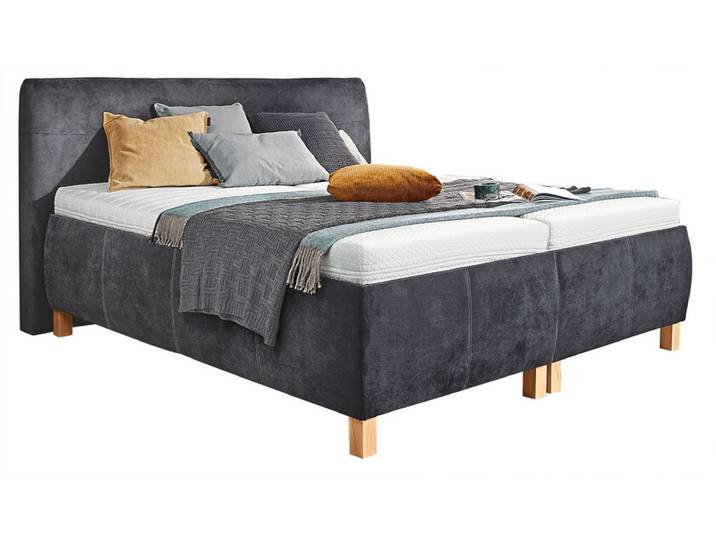 Polsterbett FENSON BERGEN H2/ H3 180 x 200 cm schwarz