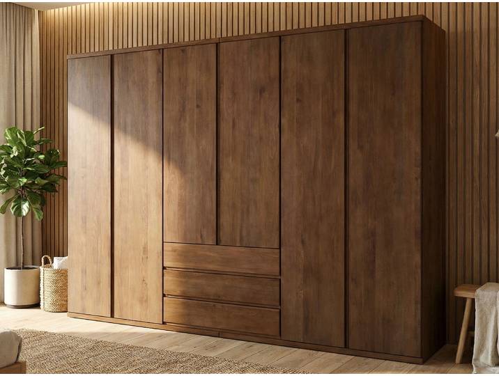 Drehtürenschrank „Romana“ Kernbuche Dunkel 6-türig Massivholz Buche Dunkel