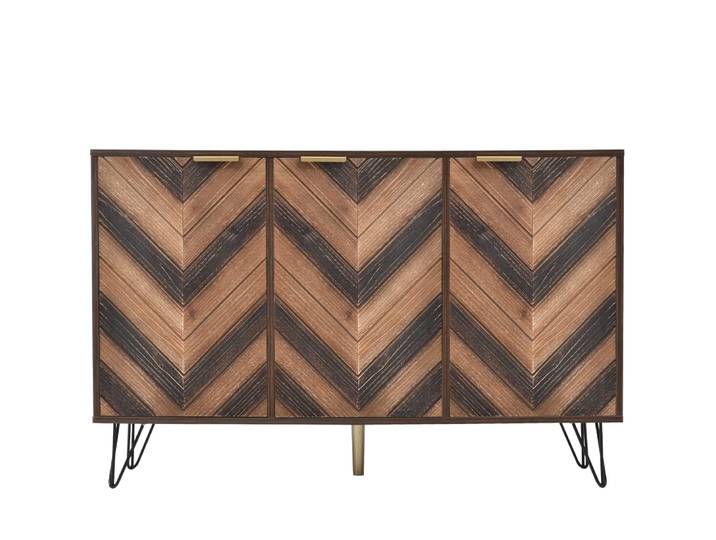 Buffet vintage détail élégant 3 portes poignées dorés