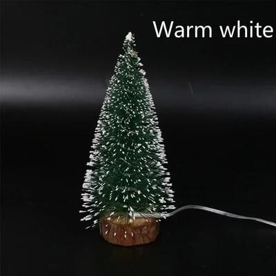 Uplifted Finds Mini LED Christmas Tree Tabletop Decoration With Snow Frost For Holiday Home Display 30 Cm warm White