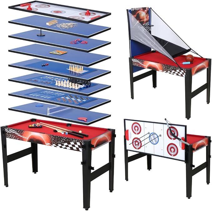 14-in-1multifunktionstisch / Basketball/Billardtisch/Tischtennisplatte/Air Hockey/Bowling, EIN Spieltisch für Erwachsene und Kinder 122 x 61 x 11 cm