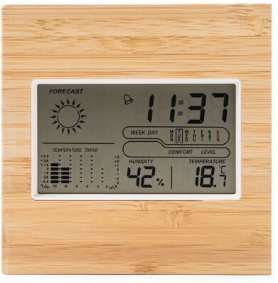 Station météo personnalisable en bambou avec horloge Kelvin beige TAILLE UNIQUE ADULTE