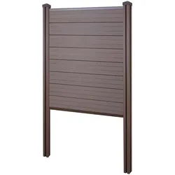 WPC-Sichtschutz Savoie, Zaun Windschutz, WPC-Pfosten zum Einbetonieren ~ Basiselement schmal, 105cm braun