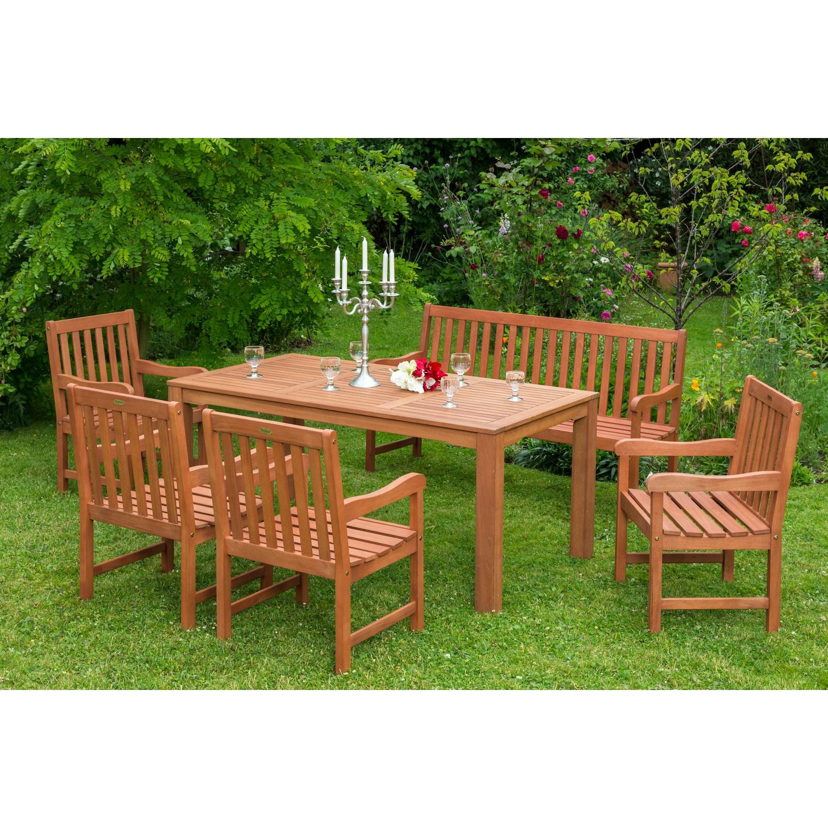Merxx Santos Set 6tlg. 3er Bank, Tisch 170x90 cm