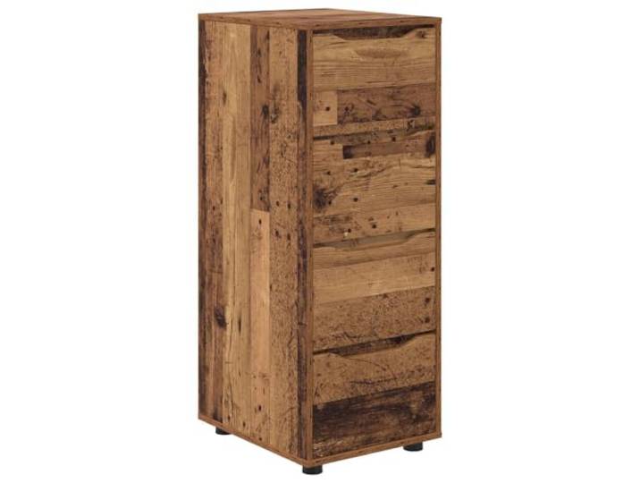 Aufbewahrungsschrank, 40 x 48 x 105 cm, Holz-Finish, Antik-Optik Minimalistisches Design, geräumige Schubladen, weiche Führungen, stabile Beine, einfache Pflege, zeitloser Stil