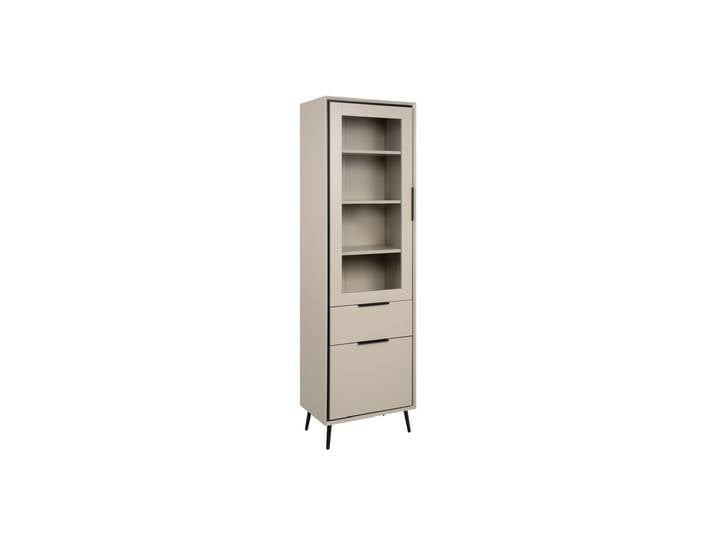 Vitrine mit Glastür beige schwarz Breite 60 cm - ARONA