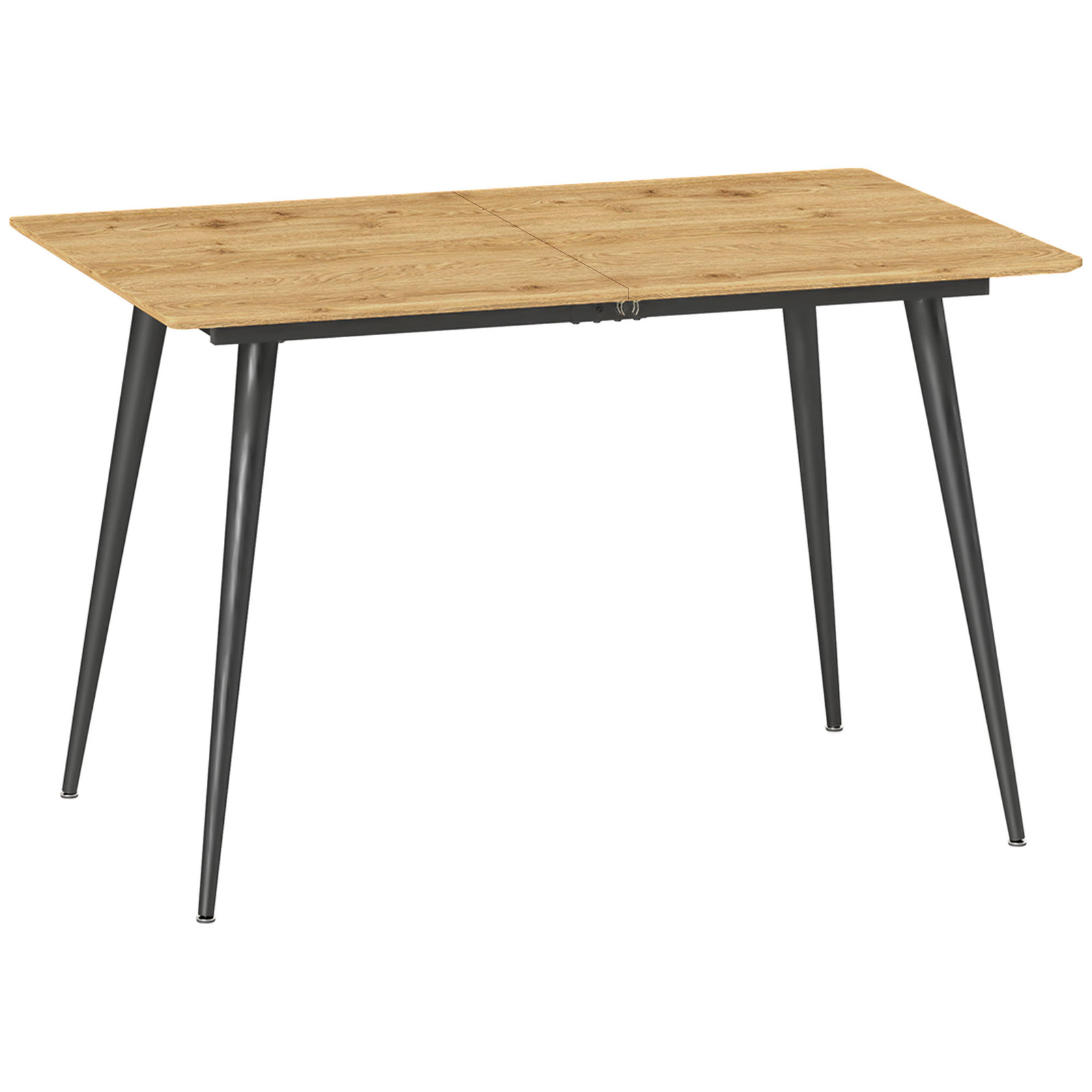 HOMCOM Uitschuifbare eettafel met vlinderblad en stalen poten voor 6-8 personen