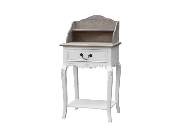 Furnlux Beistelltisch Rimini White Weiß 49x36x94 cm, Holz, 49x94x36 cm, Wohnzimmer, Wohnzimmertische, Beistelltische