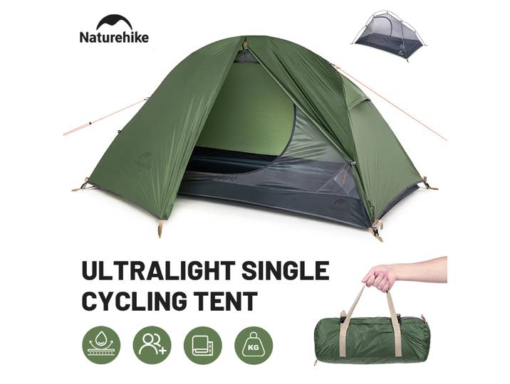 Tente de camping Naturehike 2026, nouvelle tente ultralégère portable, imperméable, pour 1 personne, en nylon, abri de randonnée, tente de cyclisme, tente de randonnée à dos