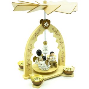 Böttcher-AG Weihnachtspyramide Engelkinder, 1-stöckig, 13 x 18 x 12 cm, für Kerzen