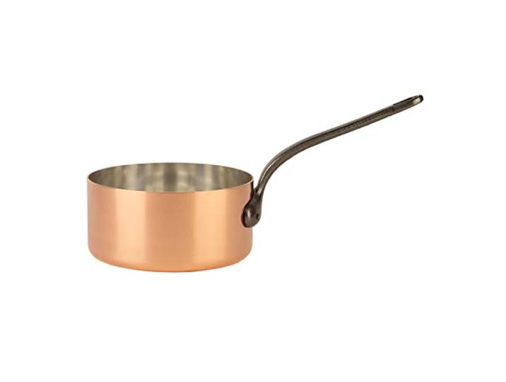 Cuisine Romefort Kupferkasserolle verzinnt mit Gusseisengriff Ø 18 cm traditionelle Kasserolle aus massivem Kupfer Stieltopf Stielkasserolle aus Frankreich (18 cm)