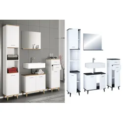 VCM 4-tlg. Badmöbelset   Badmöbel   Set aus Unterschrank, Midischrank, Hochschrank und Spiegel   Badezimmermöbel - Landos