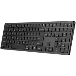 Neue Drahtlose Tastatur Triadyn PROTEUS Bluetooth 2.4GHz 4-Geräte Büro Slim Akku Schwarz