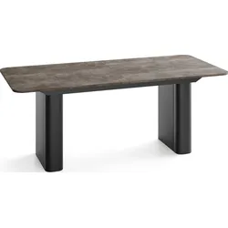ESSTISCH Riven rechteckig ausziehbar verlängerbar mit Butterfly-Auszug, Beton Dunkelgrau 180-276/90/76 cm