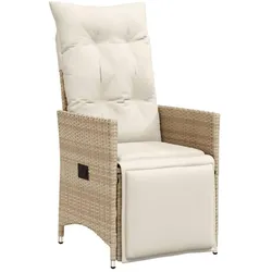 vidaXL, Gartenlounge, Holzborn (Mit Fussablage (Poly-Rattan))