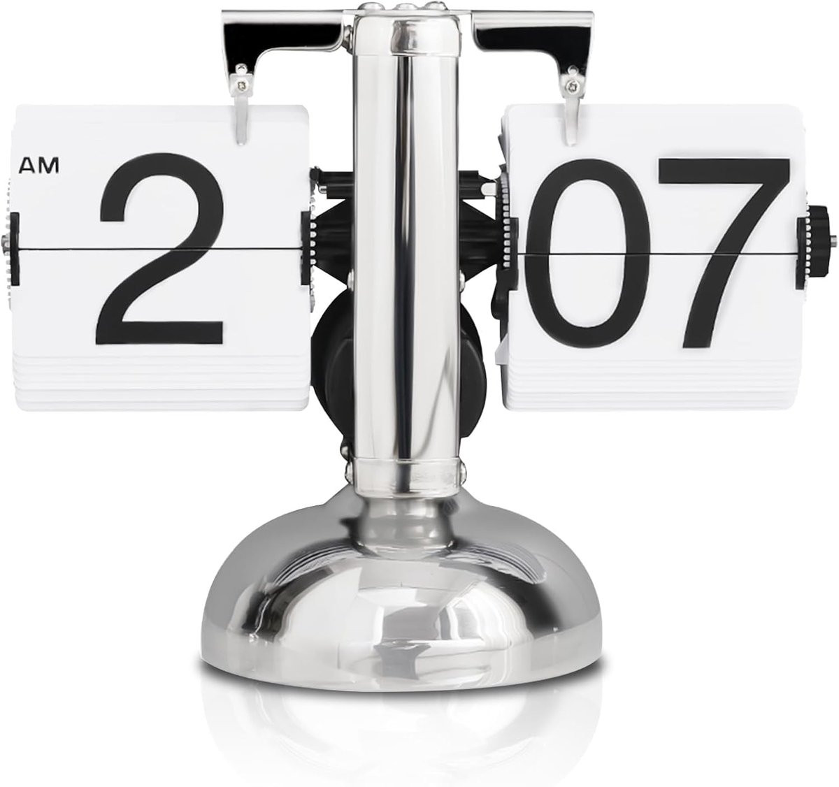 SnelShoppen Retro Minimalistische Flip Desk Clock - Vintage Mechanische Quartz Klok voor Woonkamer en Kantoor - Wit