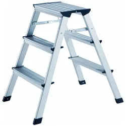 HP Autozubehör, Leiter + Gerüst, Klapptritt Stufen einschl. Plattform 3 Plattformhöhe 630 mm Aluminium fahrbar (Trittleiter, 71.50 cm)