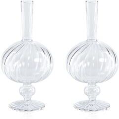 Zodax Vellum Spiral Onion Shape Decorative Glass Vases, Set of 2