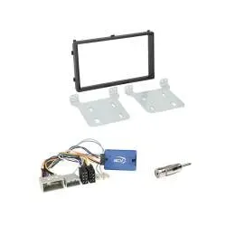 Honda Jazz (3.Generation) ab 2014 Einbauset 2-DIN Radioblende schwarz + Lenkr...
