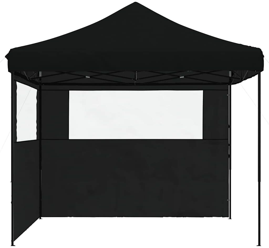 vidaXL Tente de réception pliable escamotable 2 parois latérales noir