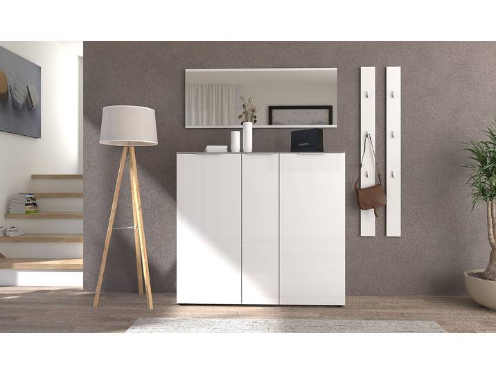 Garderobenpaneel 2er-Set 13 x 150 x 2cm Weiß/Weiß