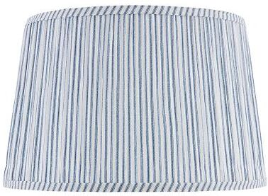 "Ticking Stripe Pleated Lamp Shade - Blue, 16"" - Ballard Designs"