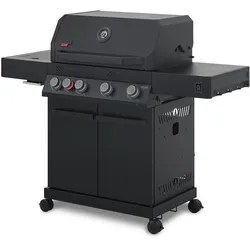 PRIMELINER G4 Gasgrill Black – 4 Brenner mit Infrarot-Seitenbrenner
