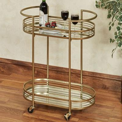 Touch of Class Delta Rolling Serving Cart Gold , Gold