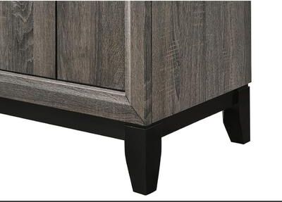 Contemporary 2-Drawer Nightstand End Table Two Storage Drawers Metal Handles Bedroom Living Room Wooden Furniture