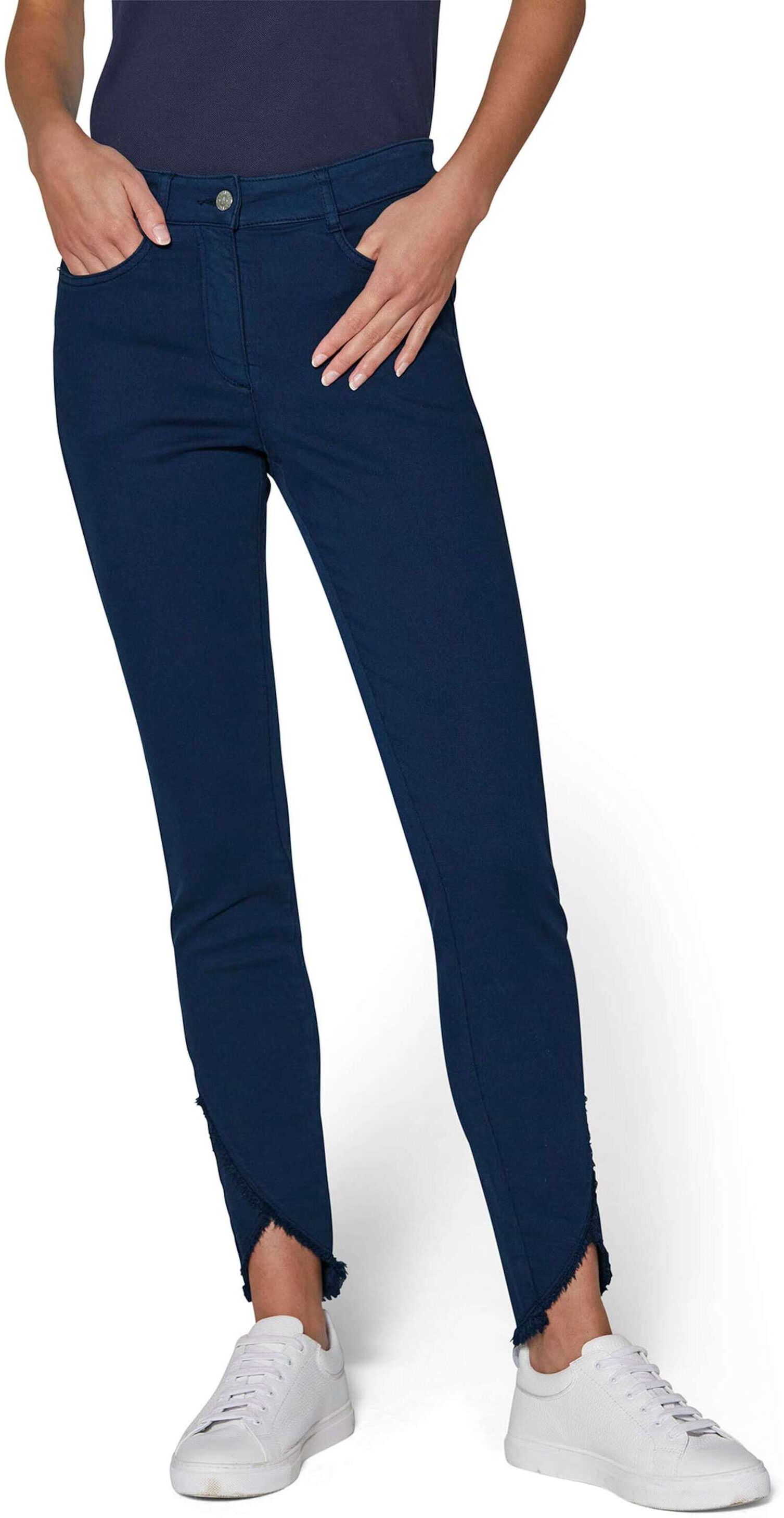 MADELEINE "Jeans Verkürzte 5-Pocket-Hose mit Fransen" abgeschrägter Fransensaum