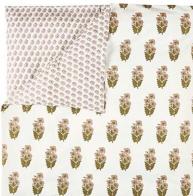 Leila Block Print Duvet Cover - Woodrose, King - Ballard Designs