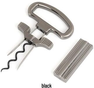 Universal Stock Portable Vintage Wine Bottle Opener With Steel Needle Cork Remover black
